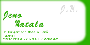 jeno matala business card